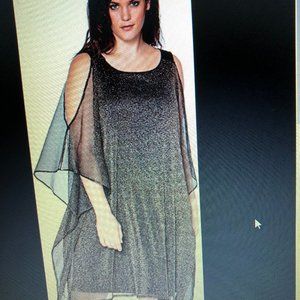 Castaluna   Sheath Evening Dress with sheer layer